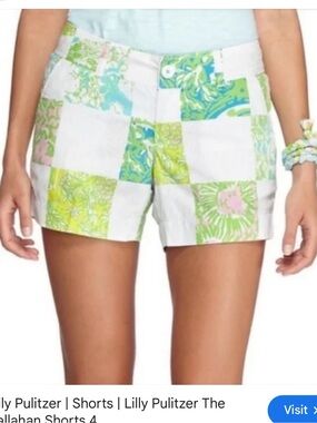 Lilly Pulitzer Callahan Lioness Patchwork Shorts, size 0